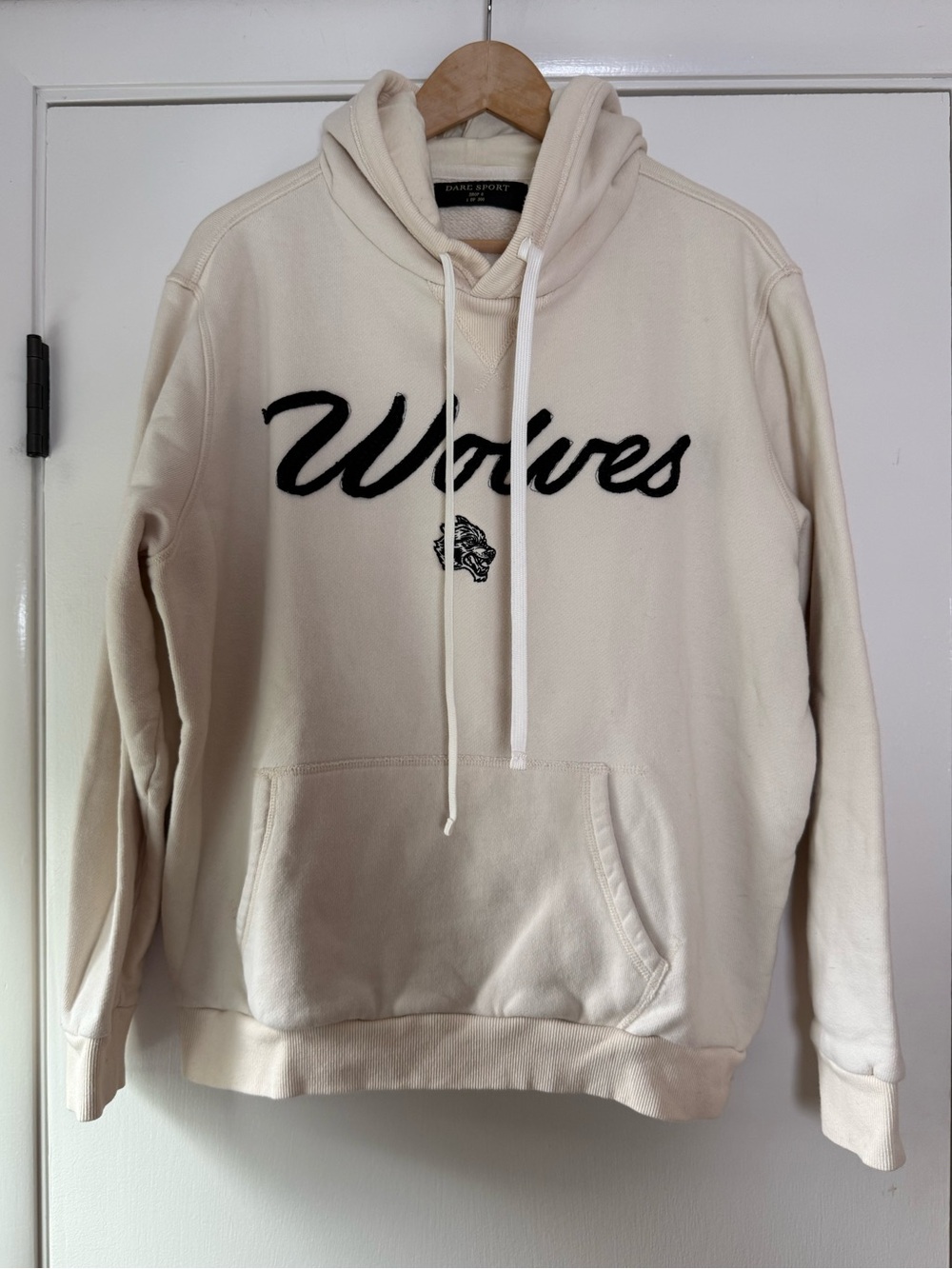 Darc Sport Cream Wolves Club Embroidered Hooded Sweatshirt Hoodie 1/300 Rare HTF